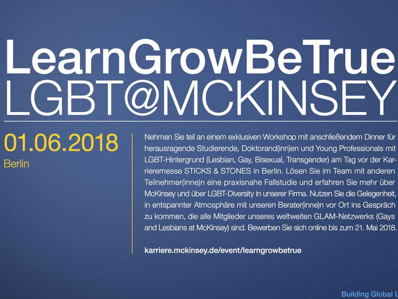 Workshop „LearnGrowBeTrue – LGBT@McKinsey“