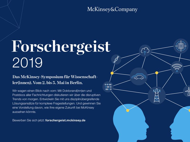 Forschergeist 2019: Das McKinsey-Symposium für Wissenschaftler(innen)